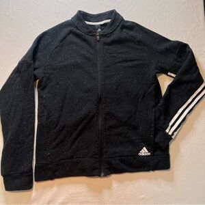 Adidas Youth Black Track Jacket with‎ White Stripes